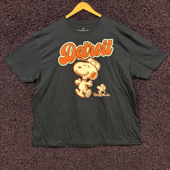 Detroit Baseball Team Snoopy & Woodstock Peanuts T-Shirt 2X - Picture 1 of 4